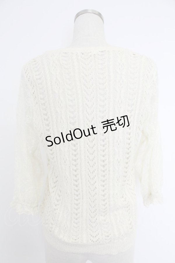 画像2: axes femme / レースライン半袖ニット M キナリ T-25-12-03-006-AX-TO-SA-ZI (2)