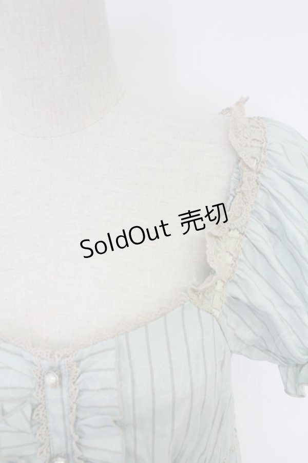 画像3: axes femme / 半袖パフスリーブブラウス  グリーン T-25-12-03-011-AX-BL-SA-ZI (3)