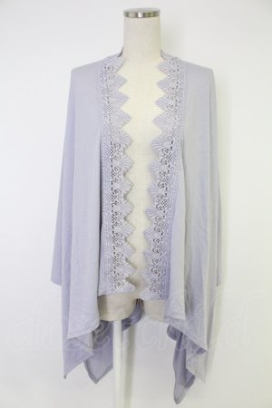 画像: axes femme / バラ釦付UVイレヘムポンチョ  ラベンダー T-25-12-03-013-AX-TO-SA-ZT