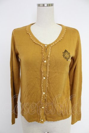 画像: axes femme / 刺繍入りHot femmeカーディガン  マスタード T-25-12-03-015-AX-TO-SA-ZT
