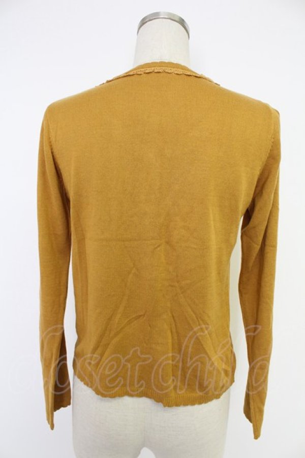 画像2: axes femme / 刺繍入りHot femmeカーディガン  マスタード T-25-12-03-015-AX-TO-SA-ZT (2)