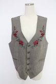 画像1: AXES-X / ローズ刺繍ヘリンボーンベスト XL クロ T-25-12-03-020-LO-TO-SA-ZI (1)