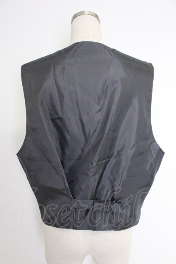 AXES-X / ローズ刺繍ヘリンボーンベスト XL クロ T-25-12-03-020-LO-TO