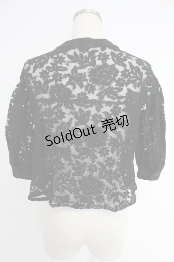 画像2: axes femme purple label / シアー花刺繍カーディガン M ブラック T-25-12-03-021-LO-TO-SA-ZI (2)