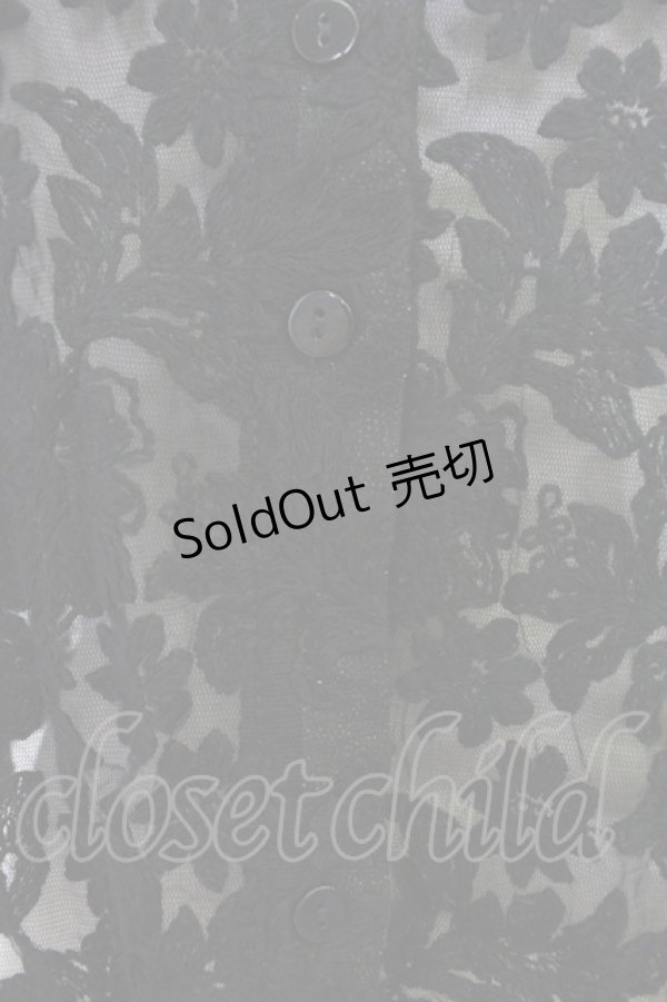 画像3: axes femme purple label / シアー花刺繍カーディガン M ブラック T-25-12-03-021-LO-TO-SA-ZI (3)