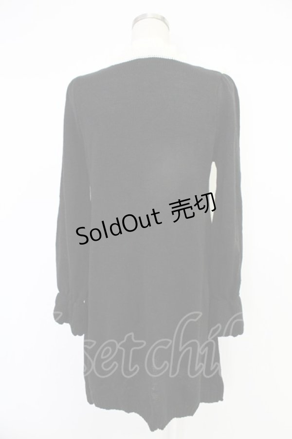 画像2: axes femme / ヨーク切替ニットワンピース  ブラック T-25-12-03-023-AX-OP-SA-ZI (2)