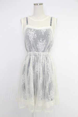 画像: axes femme POETIQUE / レーシーミルフィーユワンピース  アイボリーＸネイビー T-25-12-03-024-AX-OP-SA-ZT