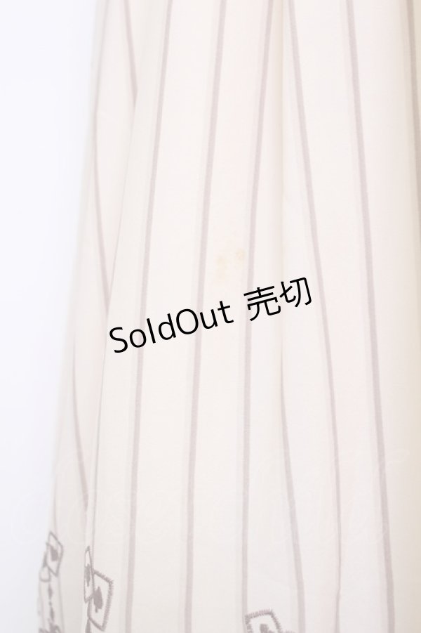 画像3: axes femme POETIQUE / アリス刺繍ストライプジャンパースカート  アイボリーＸブラウン T-25-12-03-025-AX-OP-SA-ZI (3)