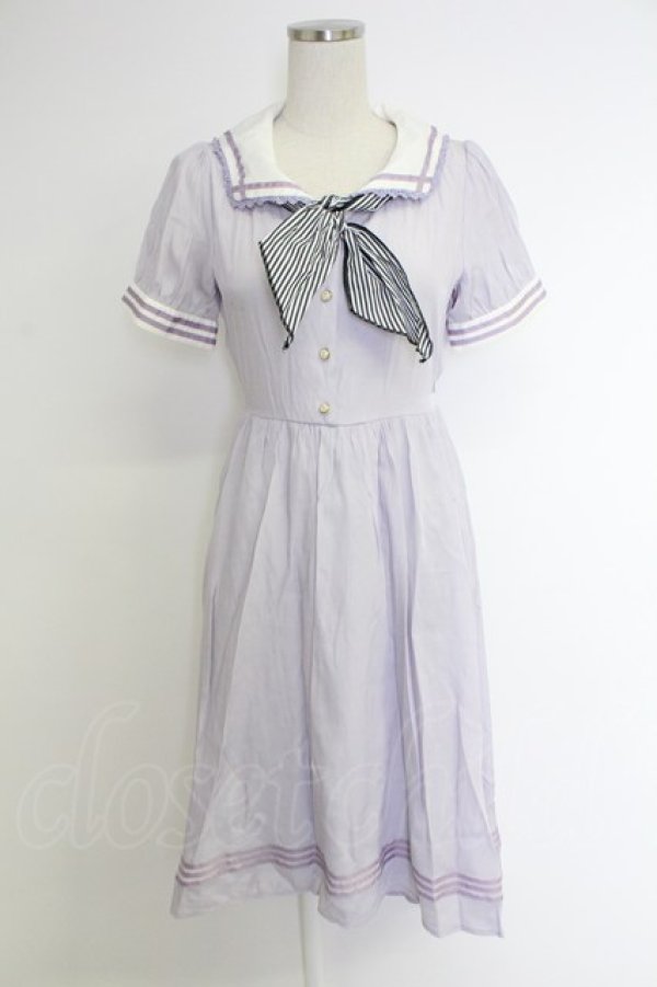 画像1: axes femme POETIQUE / フィッシュテールセーラーワンピース  ラベンダー T-25-12-03-027-AX-OP-SA-ZT (1)