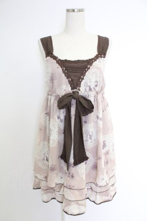 画像: axes femme / メルヘン柄チュニック  ピンクベージュ T-25-12-03-029-AX-TO-SA-ZT