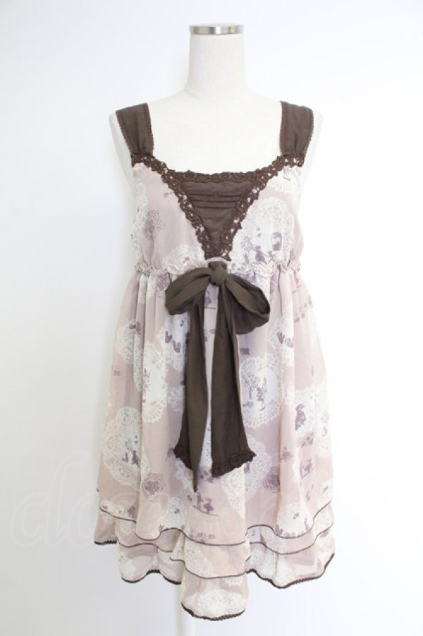 画像1: axes femme / メルヘン柄チュニック  ピンクベージュ T-25-12-03-029-AX-TO-SA-ZT (1)