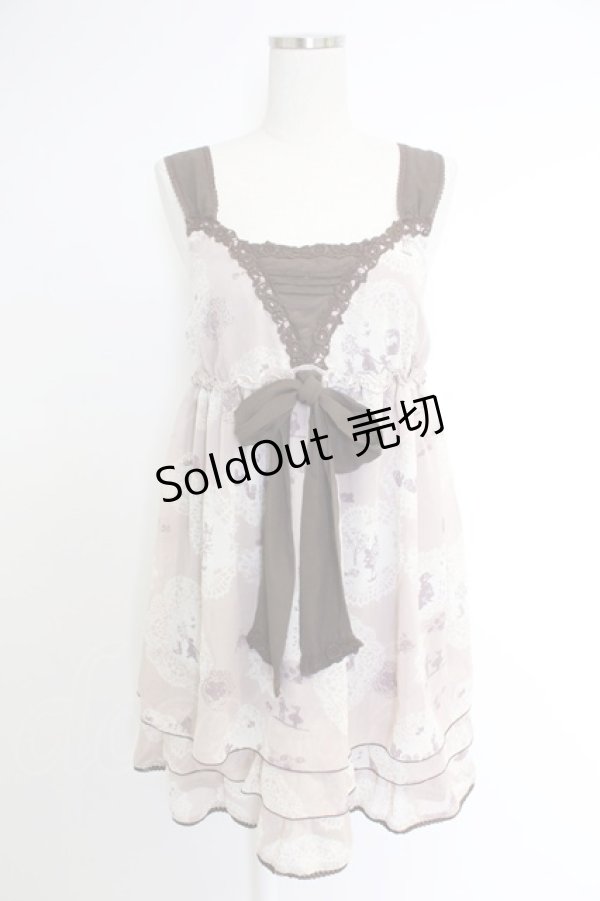 画像1: axes femme / メルヘン柄チュニック  ピンクベージュ T-25-12-03-029-AX-TO-SA-ZI (1)