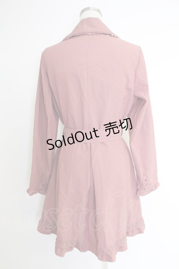 画像2: axes femme / 薔薇ボタントレンチコート  ピンク T-25-12-03-030-AX-CO-SA-ZT (2)
