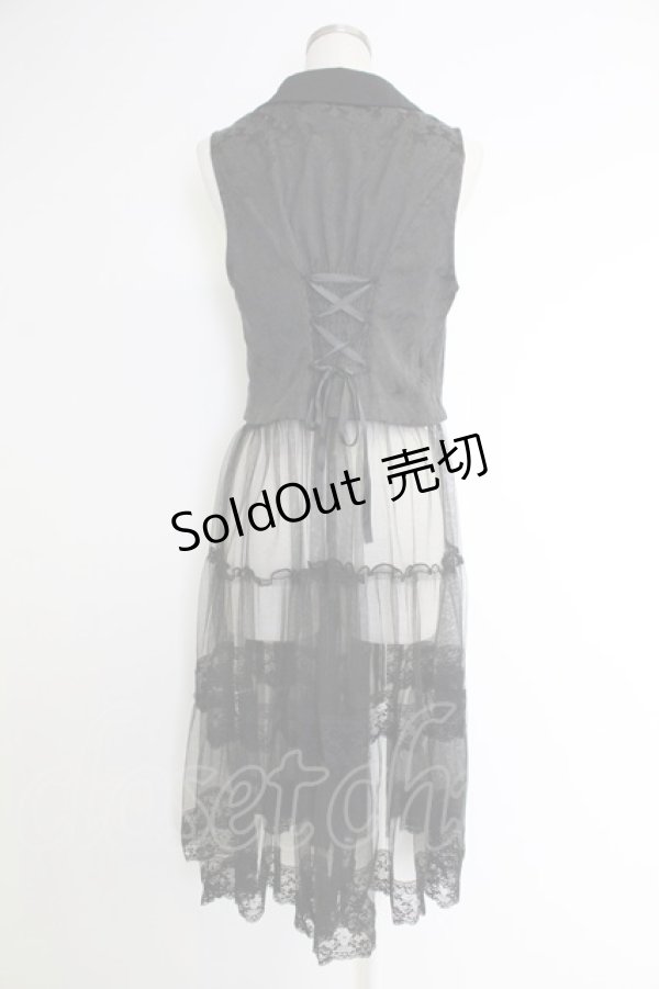 画像2: axes femme / 20th/ジャカードベスト  クロ T-25-12-03-032-AX-JA-SA-ZI (2)