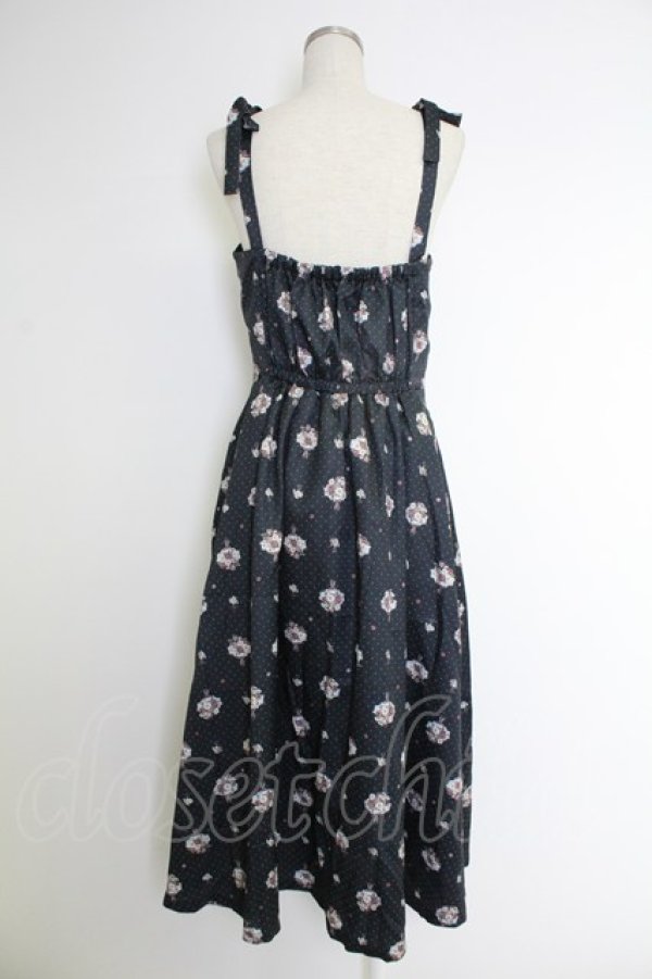 画像2: axes femme / ブーケ柄ドットワンピース  ネイビー T-25-12-03-033-AX-OP-SA-ZT (2)