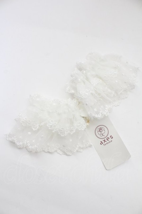 画像2: axes femme kawaii / ファンシーリボンお袖留め  ホワイト T-25-12-04-013-AX-ZA-SA-ZT (2)