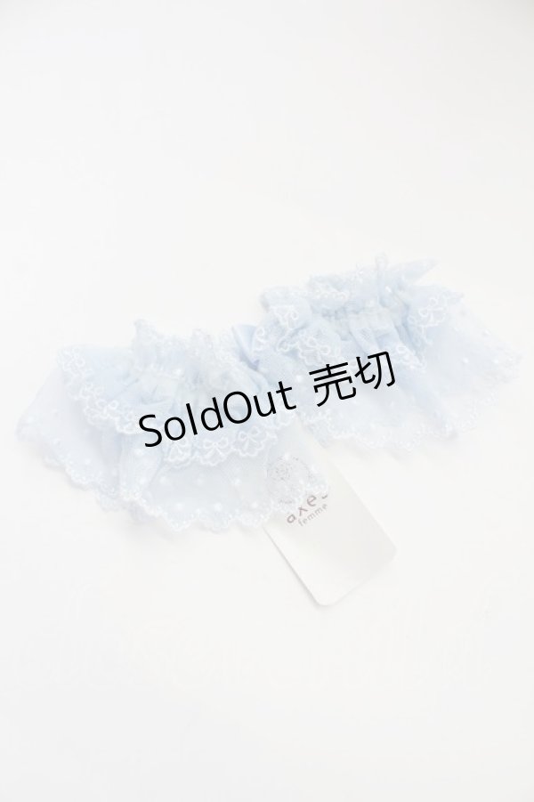 画像2: axes femme Kawaii / ファンシーリボンお袖留め  サックス T-25-12-04-014-AX-ZA-SA-ZT437-F007 (2)