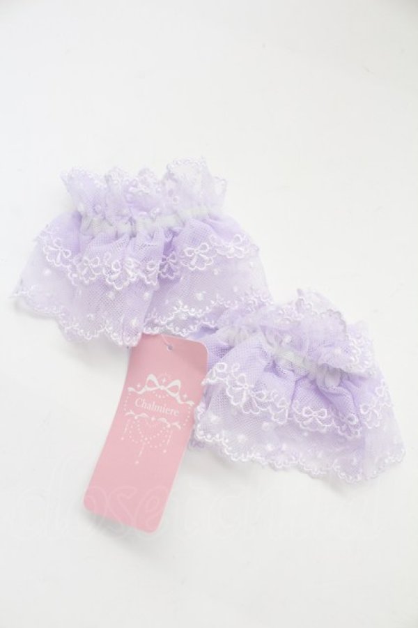 画像2: Chalmiere / ファンシーリボンお袖留め  ラベンダー T-25-12-04-015-LO-ZA-SA-ZT437-F007 (2)