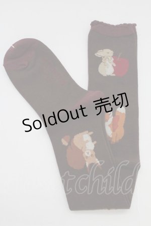 画像: axes femme kawaii / 森のケーキ屋さんオーバーニー  ブラウン T-25-12-04-003-AX-ZA-SA-ZT434