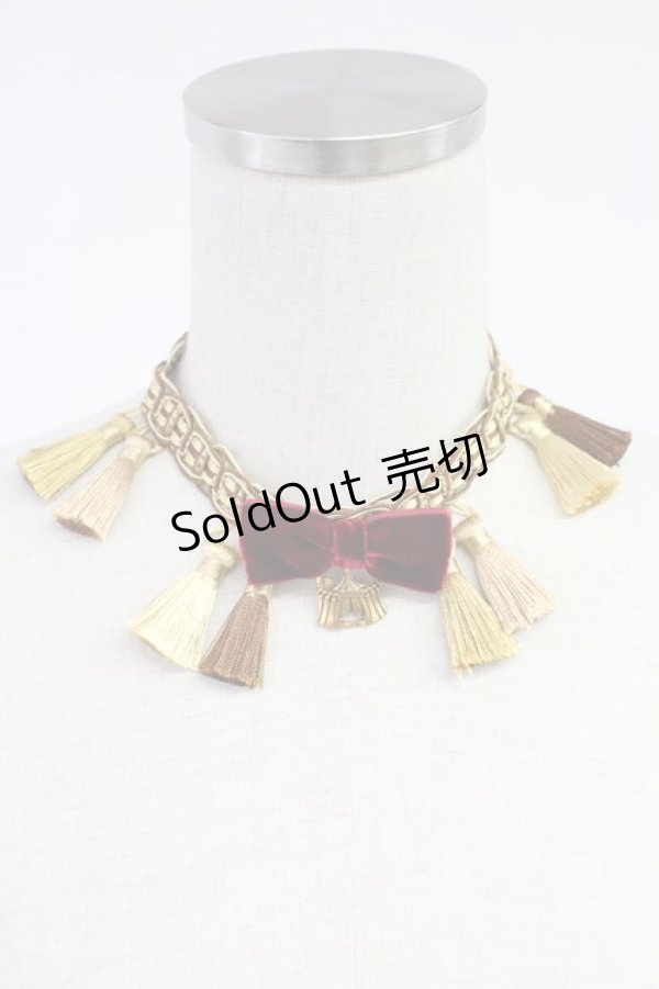 画像1: axes femme / タッセルブレードチョーカー  イエロー T-25-12-04-024-AX-ZA-SA-ZT437-F007 (1)