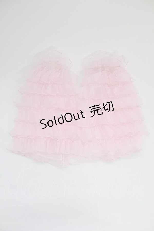 画像2: Chalmiere / シアーフリルレッグカバー  ピンク T-25-12-04-027-LO-ZA-SA-ZT (2)