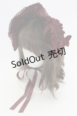 画像: axes femme kawaii / ベルベットドールハーフボンネット  ワイン T-25-12-04-034-AX-AC-SA-ZT422-F002