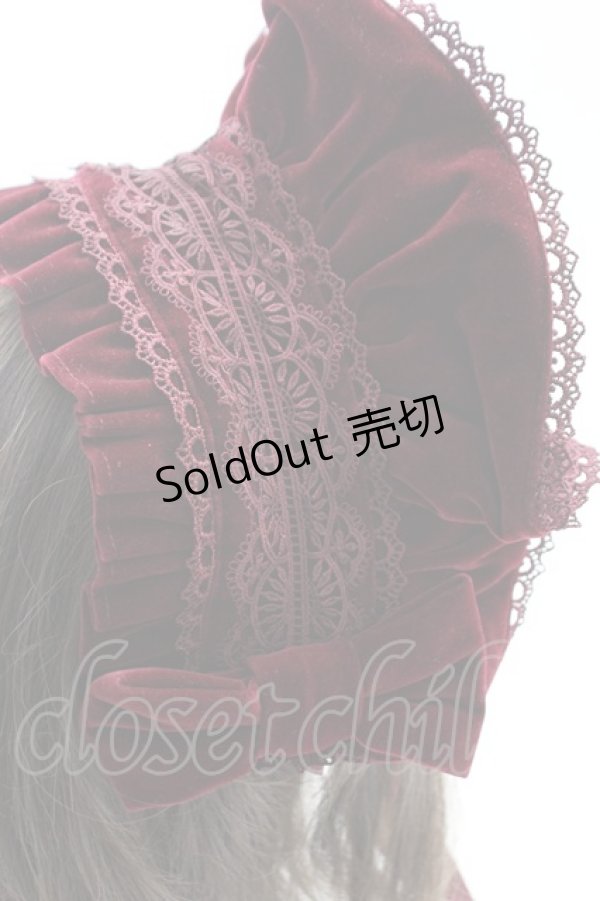 画像4: axes femme Kawaii / ベルベットドールハーフボンネット  ワイン T-25-12-04-034-AX-AC-SA-ZT422-F002 (4)