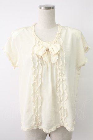 画像: INGEBORG / レース配色プルブラウス  アイボリー T-25-12-07-001-LO-TO-OW-ZT