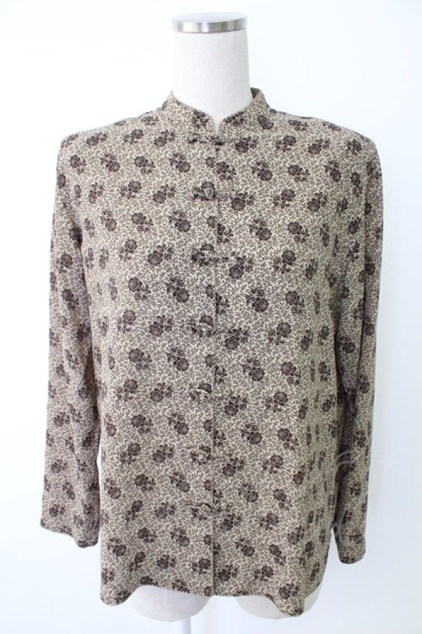 画像1: KANEKO ISAO / 花総柄ブラウス  ベージュ T-25-12-07-005-EL-BL-OW-ZT492 (1)