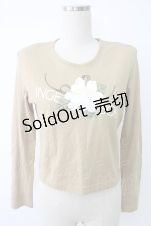 画像: INGEBORG / フラワーptカットソー  カーキイエロー T-25-12-07-007-LO-TO-OW-ZT389