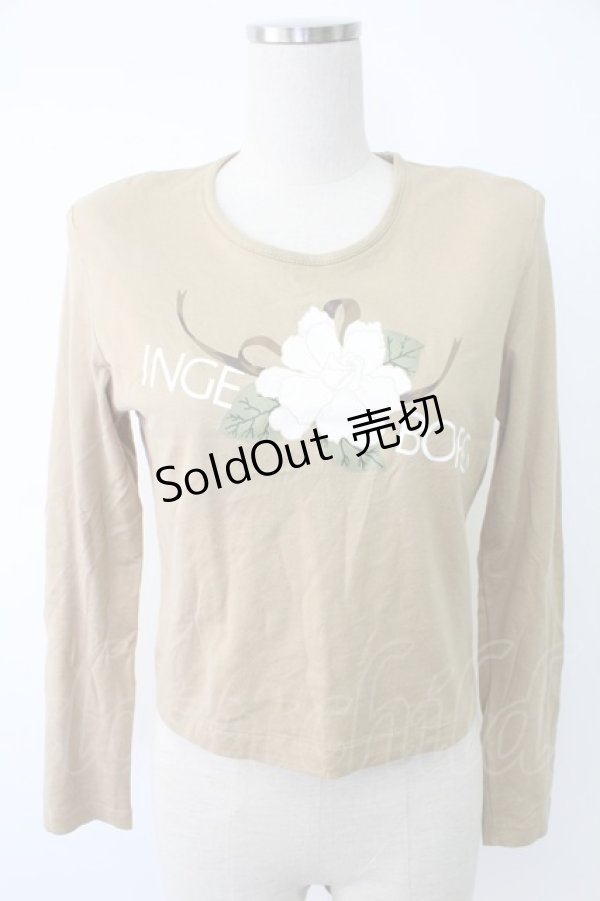 画像1: INGEBORG / フラワーptカットソー  カーキイエロー T-25-12-07-007-LO-TO-OW-ZT389 (1)