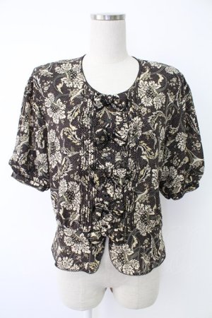 画像: KANEKO ISAO / ペイズリー花柄ブラウス  クロ T-25-12-07-009-EL-BL-OW-ZT
