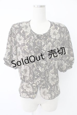 画像: KANEKO ISAO / ペイズリー花柄ブラウス  クロ T-25-12-07-009-EL-BL-OW-ZT389
