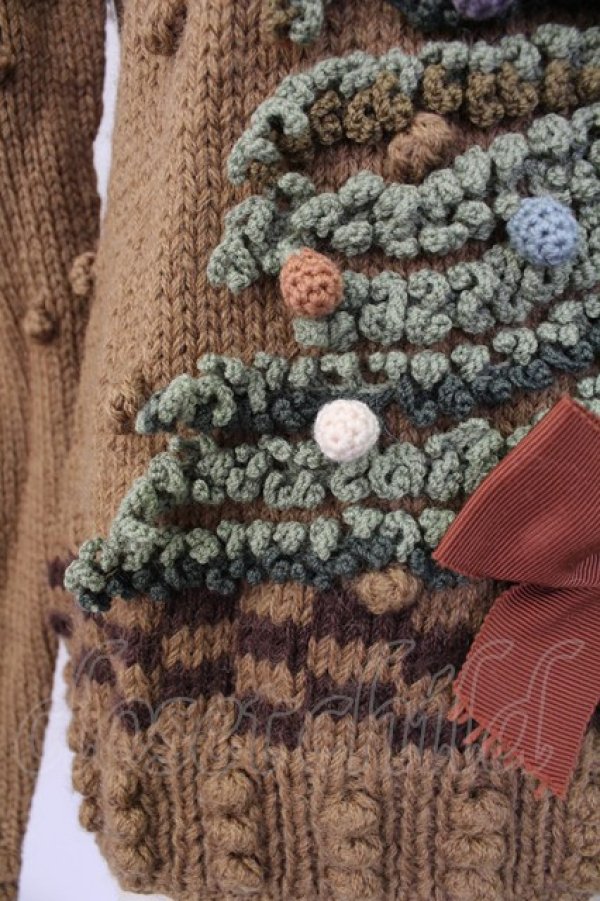 画像3: KANEKO ISAO / クリスマスツリーモチーフ使いニット  ベージュ T-25-12-07-014-EL-TO-OW-ZT474 (3)