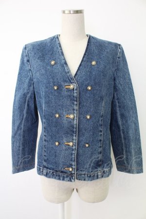画像: INGEBORG / ボタン配色デニムジャケット  ブルー T-25-12-07-016-LO-JA-OW-ZT