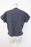 画像2: INGEBORG / 水玉半袖ブラウス  ネイビー×シロ T-25-12-07-017-LO-BL-OW-ZT473 (2)