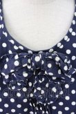画像3: INGEBORG / 水玉半袖ブラウス  ネイビー×シロ T-25-12-07-017-LO-BL-OW-ZT473 (3)