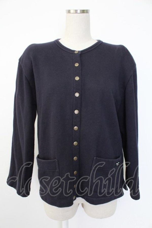 画像1: GARDE CORPS WEEKEND / ワッペン使いカーディガン  ネイビー T-25-12-07-020-LO-TO-OW-ZT473 (1)