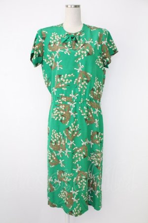 画像: INGEBORG / すずらん花束ワンピース  グリーン T-25-12-07-022-LO-OP-OW-ZT