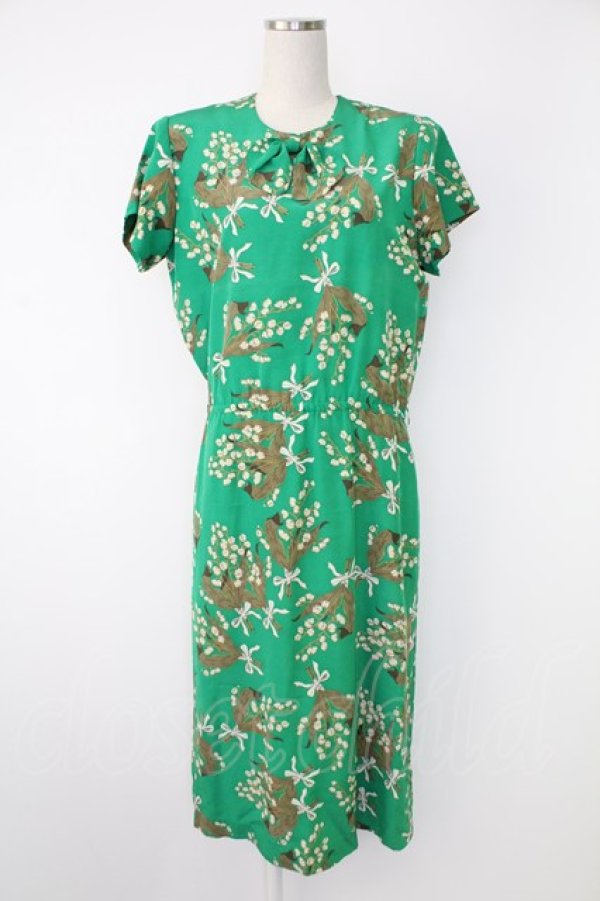 画像1: INGEBORG / すずらん花束ワンピース  グリーン T-25-12-07-022-LO-OP-OW-ZT472 (1)