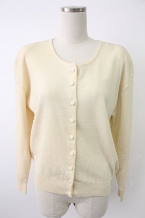 画像: INGEBORG / クルーネックカーディガン  アイボリー T-25-12-07-003-LO-TO-OW-ZT