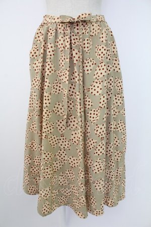 画像: PINK HOUSE / リボン柄スカート  ベージュ T-25-12-07-026-LO-SK-OW-ZT