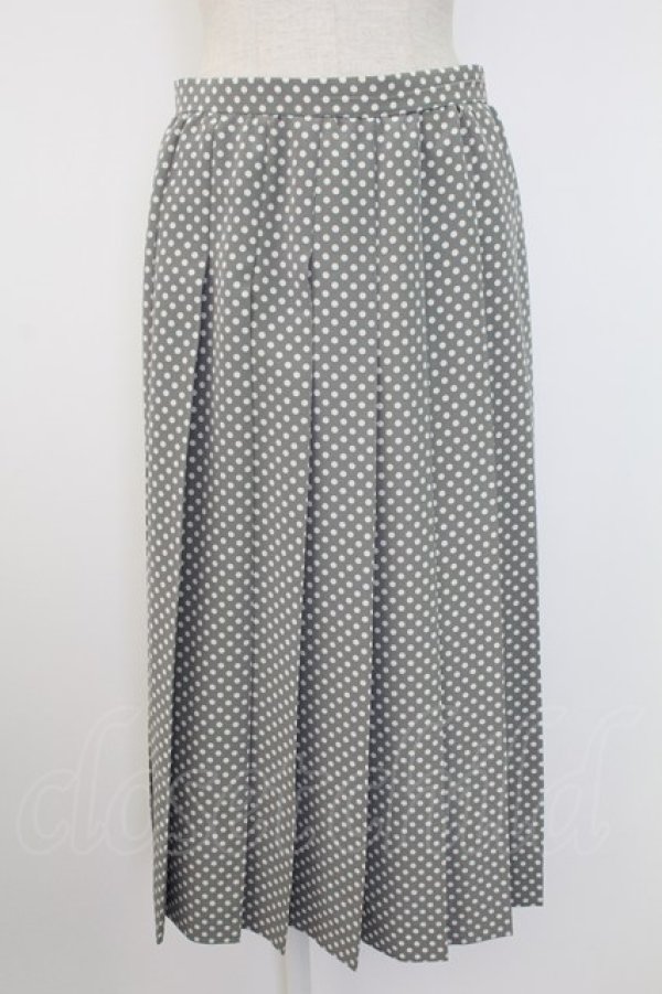 画像1: INGEBORG / ドット柄プリーツスカート  グレー T-25-12-07-027-LO-SK-OW-ZT453 (1)