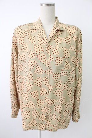 画像: INGEBORG / リボン柄ブラウス  アイボリー T-25-12-07-004-LO-BL-OW-ZT