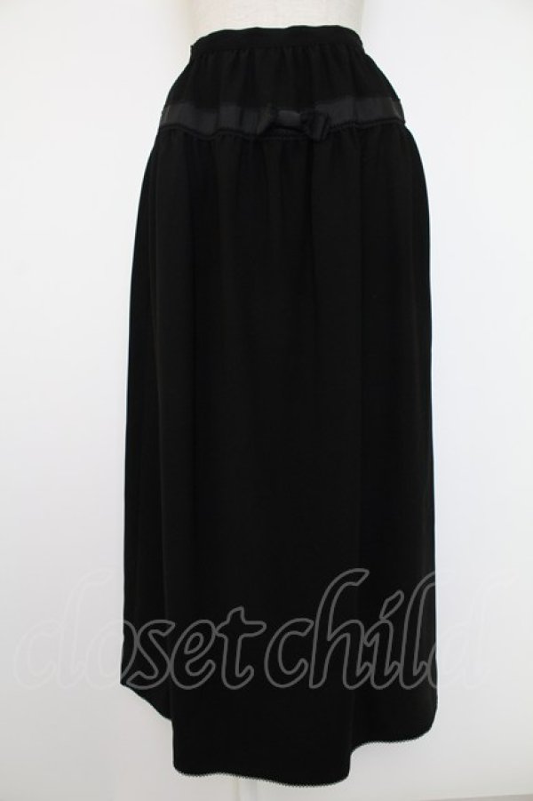 画像1: KANEKO ISAO / リボンテープ使いスカート  クロ T-25-12-07-031-EL-SK-OW-ZT402 (1)