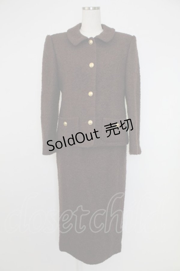 画像1: INGEBORG / 金釦使いシャギーセットアップ  ブラウン T-25-12-07-033-LO-OP-OW-ZT428 (1)