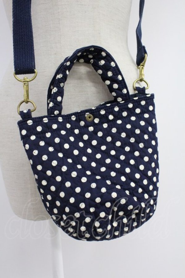 画像2: PINK HOUSE / 水玉ミニショルダーバッグ  ネイビー T-25-12-10-031-LO-BG-OW-ZT (2)