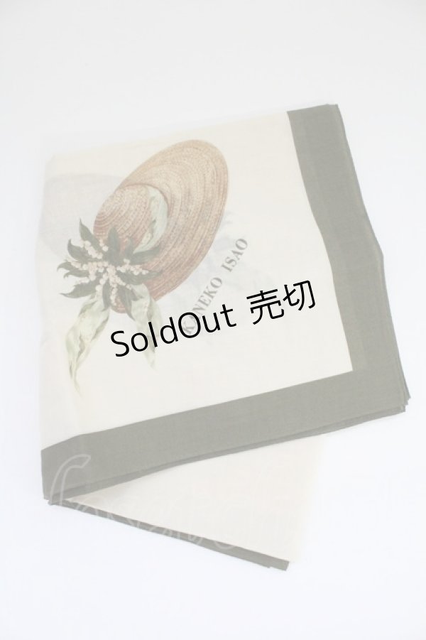 画像3: KANEKO ISAO / 帽子柄スカーフ  アイボリー T-25-12-10-033-EL-ZA-OW-ZT (3)