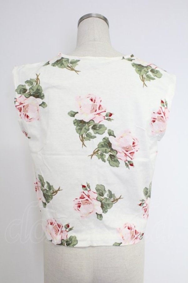 画像2: INGEBORG / 花柄ノースリカットソー  アイボリー T-25-12-10-001-LO-TO-OW-ZT (2)