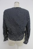 画像2: INGEBORG / 3つリボン水玉ブラウス  ネイビー×シロ T-25-12-10-009-LO-BL-OW-ZT (2)